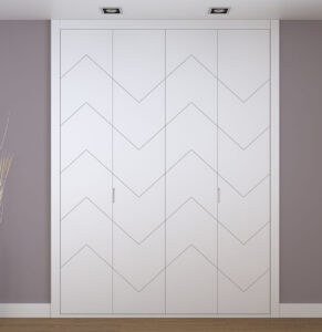 Frente de armario blanco a medida modelo EXT-25 de BNZ Mueble