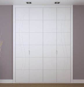 Frente de armario blanco a medida modelo EXT-27 de BNZ Mueble