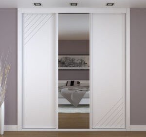 Frente de armario blanco a medida modelo EXT-43 de BNZ Mueble