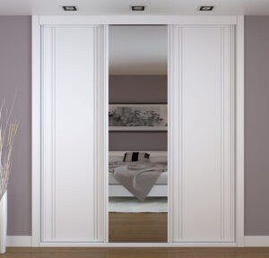 Frente de armario blanco a medida modelo EXT-44 de BNZ Mueble