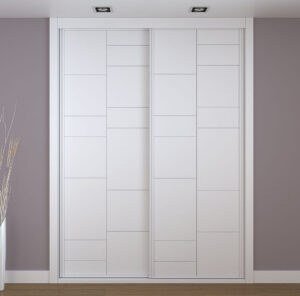 Frente de armario blanco a medida modelo EXT-49 de BNZ Mueble