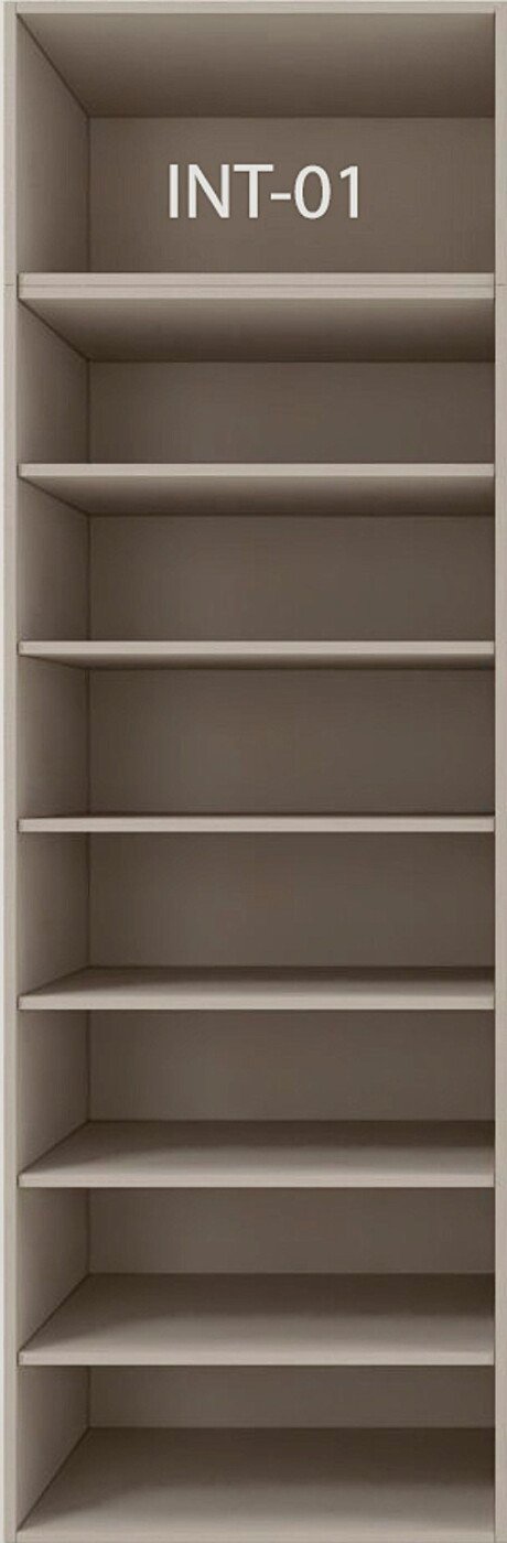 Interior de armario a medida con barras y baldas modelo INT-01 de BNZ Mueble