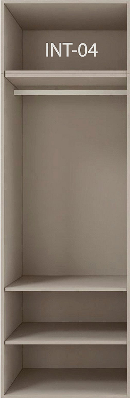 Interior de armario a medida con barras y baldas modelo INT-04 de BNZ Mueble