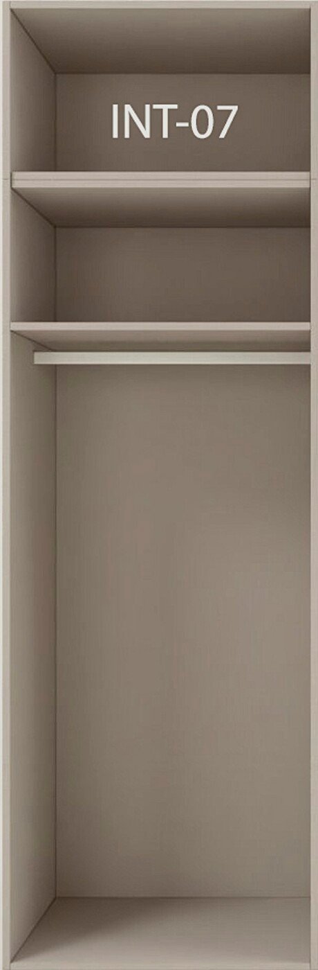 Interior de armario a medida con barras y baldas modelo INT-07 de BNZ Mueble