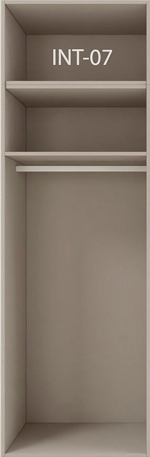 Interior de armario a medida con barras y baldas modelo INT-07 de BNZ Mueble