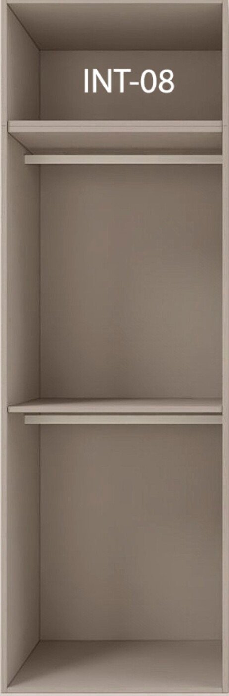 Interior de armario a medida con barras y baldas modelo INT-08 de BNZ Mueble