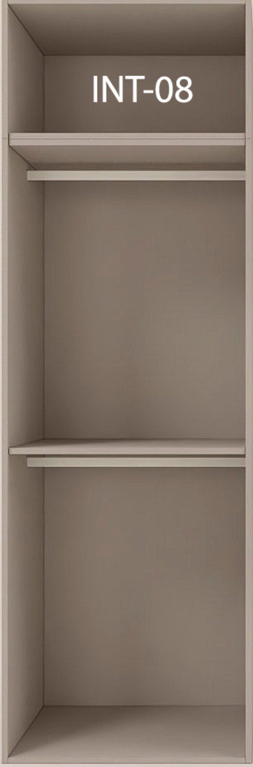 Interior de armario a medida con barras y baldas modelo INT-08 de BNZ Mueble
