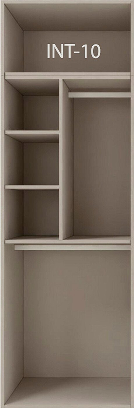 Interior de armario a medida con barras y baldas modelo INT-10 de BNZ Mueble