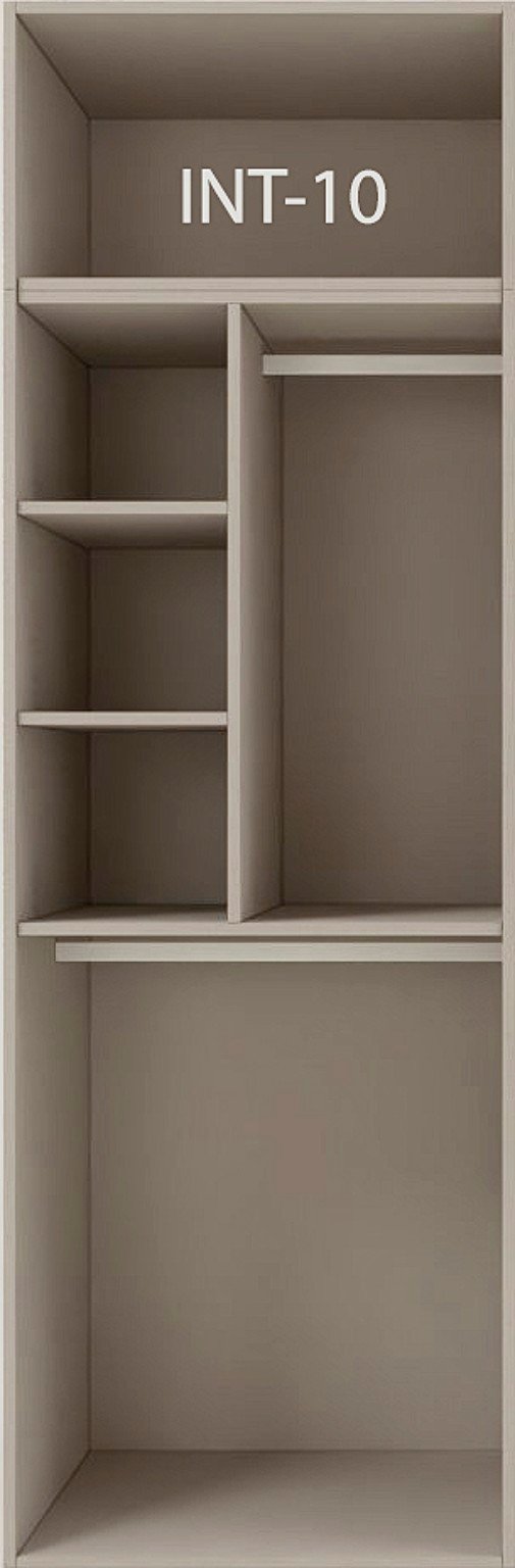 Interior de armario a medida con barras y baldas modelo INT-10 de BNZ Mueble