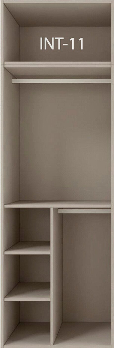 Interior de armario a medida con barras y baldas modelo INT-11 de BNZ Mueble