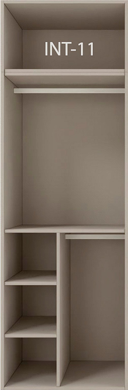 Interior de armario a medida con barras y baldas modelo INT-11 de BNZ Mueble