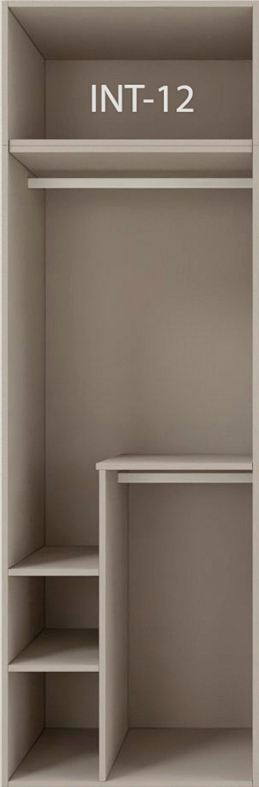 Interior de armario a medida con barras y baldas modelo INT-12 de BNZ Mueble