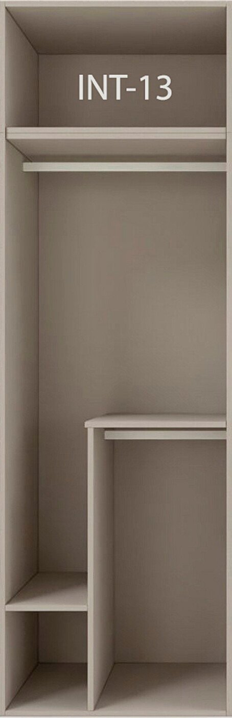 Interior de armario a medida con barras y baldas modelo INT-13 de BNZ Mueble