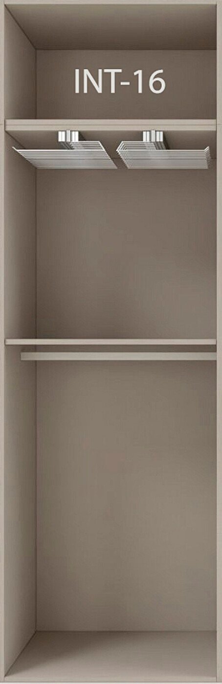 Interior de armario a medida con barras y baldas modelo INT-16 de BNZ Mueble