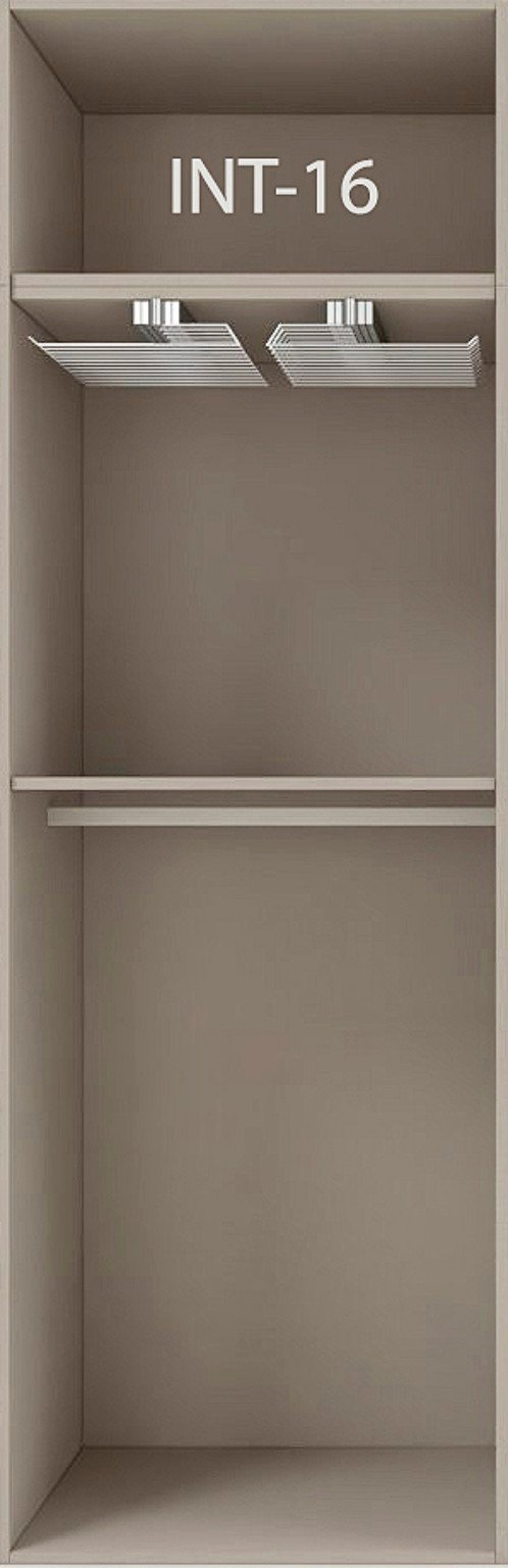 Interior de armario a medida con barras y baldas modelo INT-16 de BNZ Mueble
