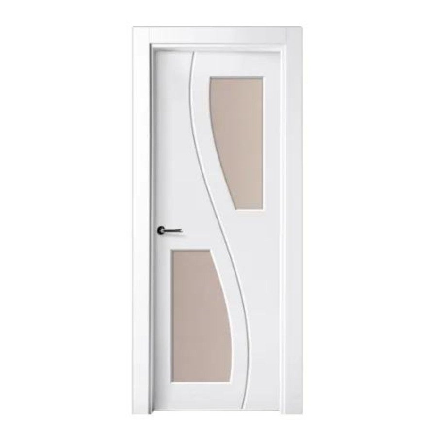 Puerta lacada blanca con vidriera modelo P-03 de BNZ Mueble