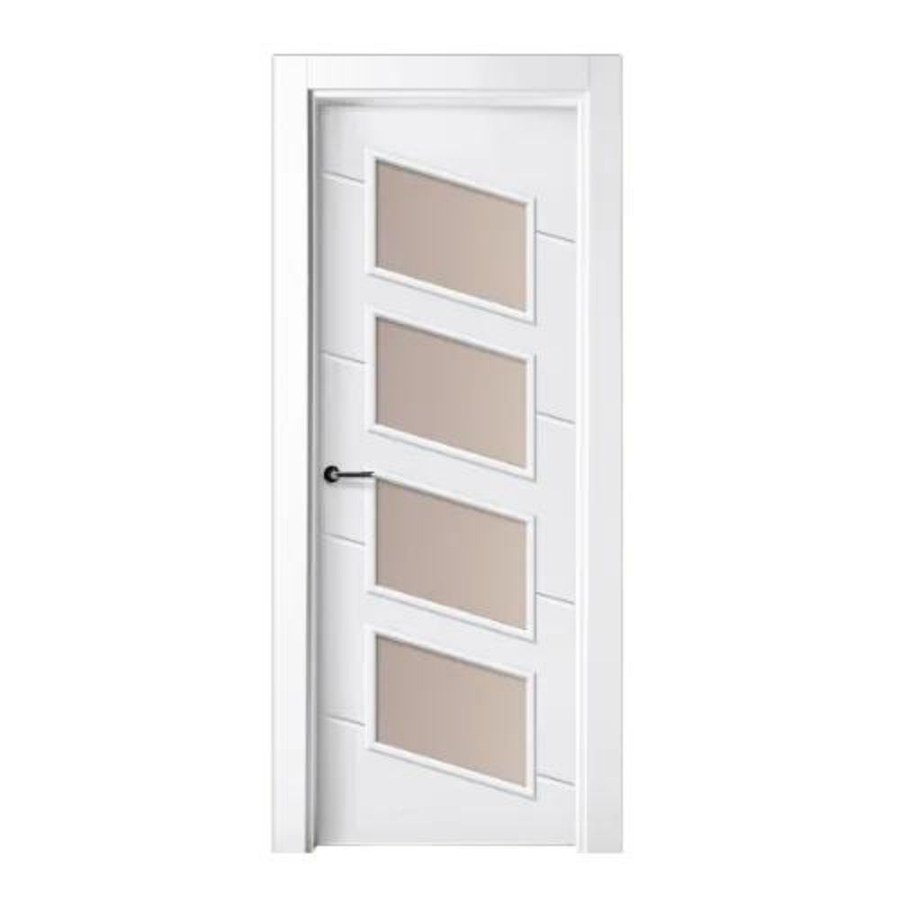 Puerta lacada blanca con vidriera modelo P-05 de BNZ Mueble