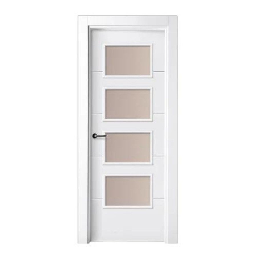 Puerta lacada blanca con vidriera modelo P-07 Puerta lacada blanca con vidriera modelo P-07 de BNZ Mueble
