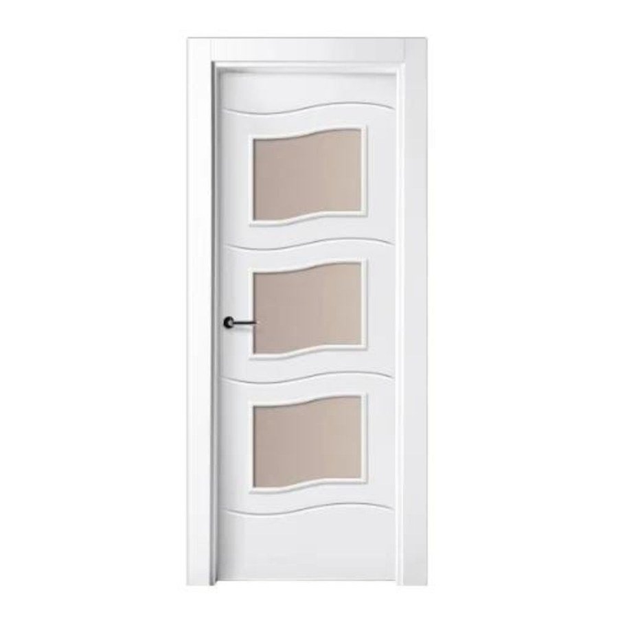 Puerta lacada blanca con vidriera modelo P-09 Puerta lacada blanca con vidriera modelo P-09 de BNZ Mueble