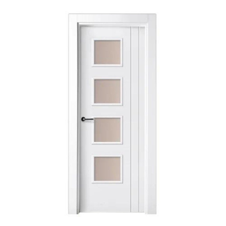 Puerta lacada blanca con vidriera modelo P-17 de BNZ Mueble