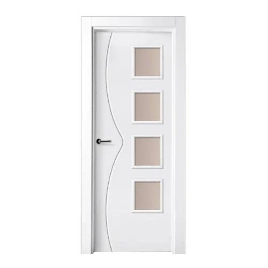 Puerta lacada blanca con vidriera modelo P-19 de BNZ Mueble