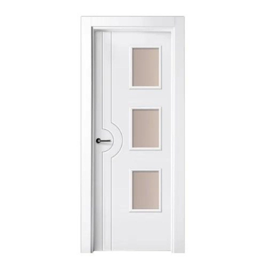 Puerta lacada blanca con vidriera modelo P-24 de BNZ Mueble