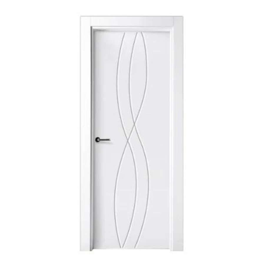 Puerta lacada blanca con diseño fresado modelo P-25 Puerta lacada blanca con diseño fresado modelo P-25 de BNZ Mueble