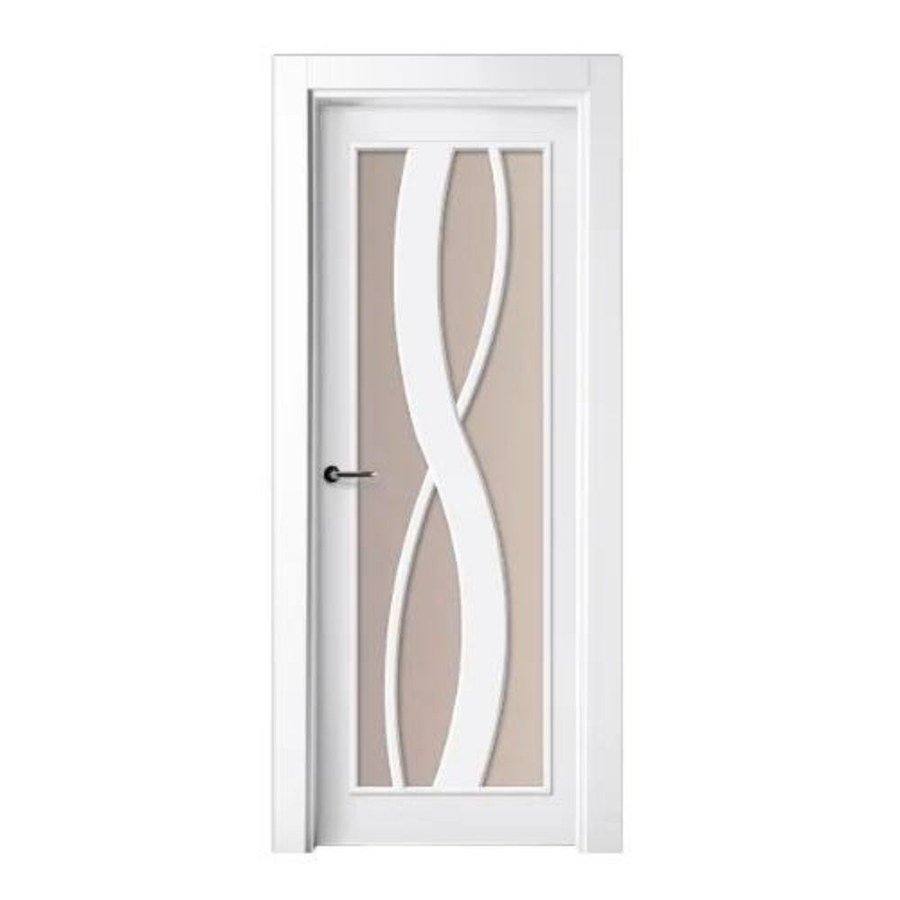 Puerta lacada blanca con vidriera modelo P-26 de BNZ Mueble