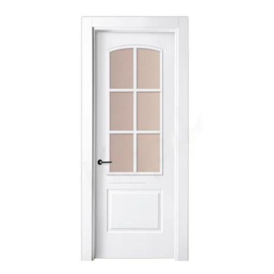 Puerta lacada blanca con vidriera modelo P-30 de BNZ Mueble
