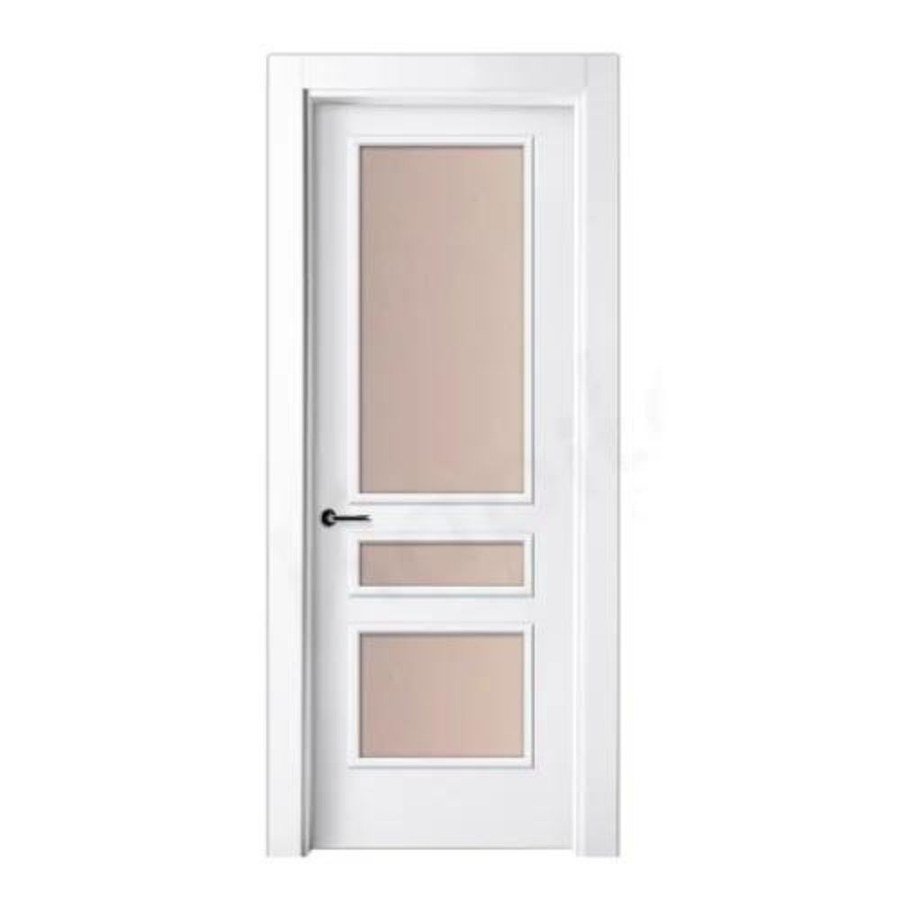 Puerta lacada blanca con vidriera modelo P-34 de BNZ Mueble