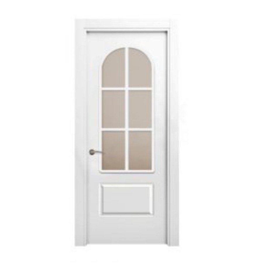 Puerta lacada blanca con vidriera modelo P-48 de BNZ Mueble