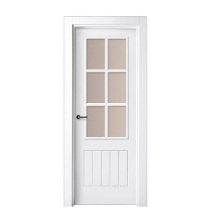 Puerta lacada blanca con vidriera modelo P-50 de BNZ Mueble