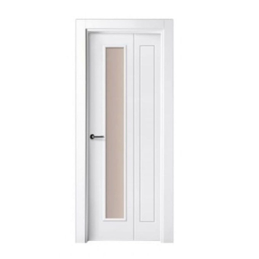 Puerta lacada blanca con vidriera modelo P-52 Puerta lacada blanca con vidriera modelo P-52 de BNZ Mueble